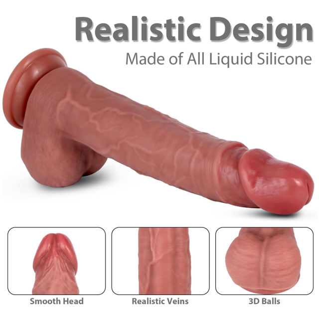 9.06" Flesh Silicone Dildo – Realistic Texture with Strong Suction Cup