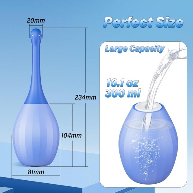 Blue Silicone Anal Douche – Waterproof, Body-Safe