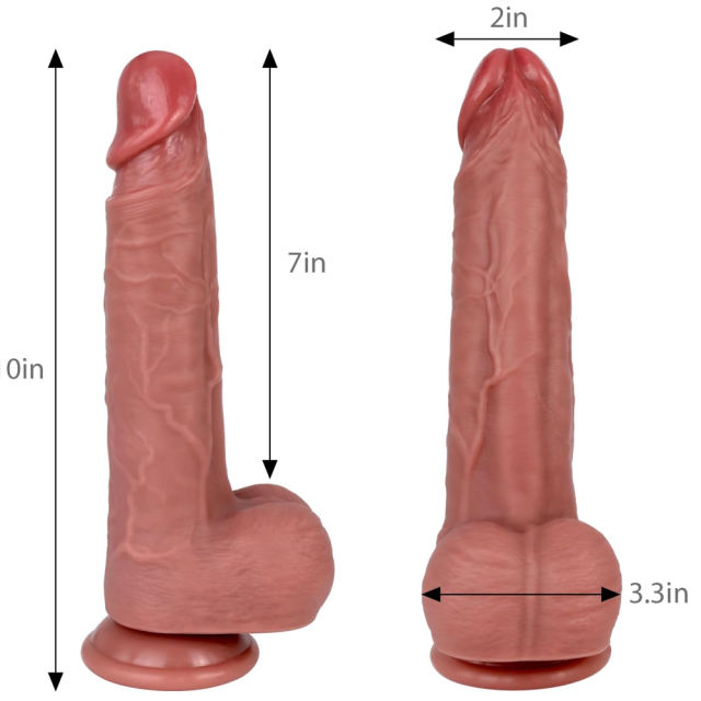 9.06" Flesh Silicone Dildo – Realistic Texture with Strong Suction Cup
