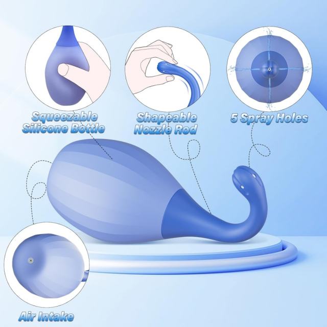 Blue Silicone Anal Douche – Waterproof, Body-Safe