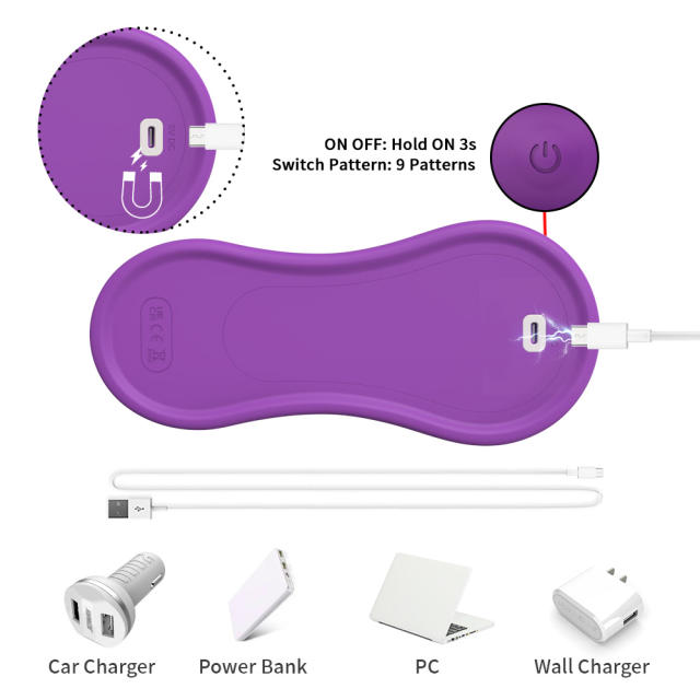 7.88" Purple Rechargeable Silicone Vibrating & Thrusting Vibrator with Remote Control – 9-Speed, Waterproof
