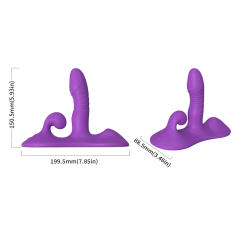 7.88" Purple Rechargeable Silicone Vibrating & Thrusting Vibrator with Remote Control – 9-Speed, Waterproof