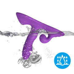 7.88" Purple Rechargeable Silicone Vibrating & Thrusting Vibrator with Remote Control – 9-Speed, Waterproof