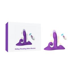 7.88" Purple Rechargeable Waterproof Silicone Vibrating & Thrusting Vibrator with Remote Control – 9-Speed