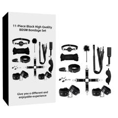 11-Piece Black High Quality BDSM Bondage Set