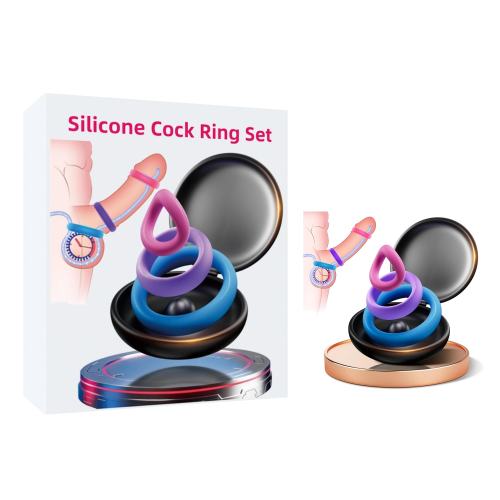 3-Piece Multicolor Silicone Cock Ring Set