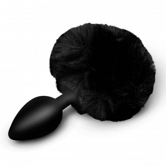 5.32" Black Silicone Anal Plug with Artificial Fur Tail – Body-Safe