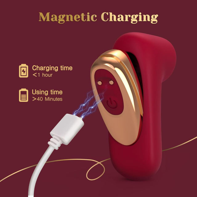 Red Rechargeable Silicone Vibrator Set with LOVE-Shaped Design – 4-Piece Combo, Remote Control, Waterproof