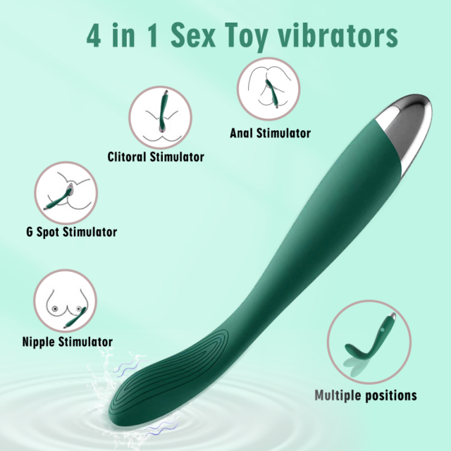 10-Speed Green Rechargeable Silicone Clitoral G-Sport Vibrator