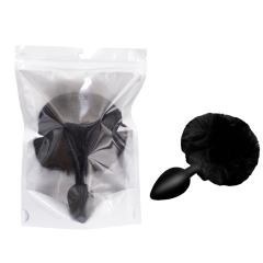 5.32" Black Silicone Anal Plug with Artificial Fur Tail – Body-Safe