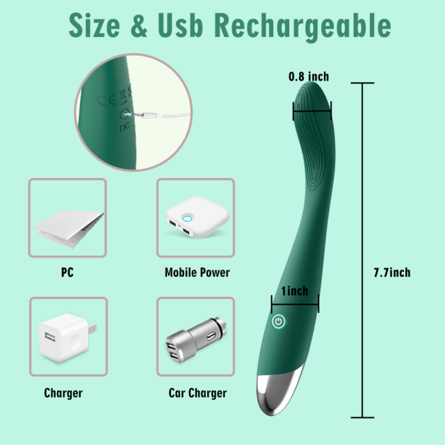 10-Speed Green Rechargeable Silicone Clitoral G-Sport Vibrator