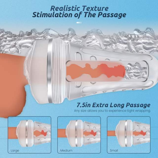8.67" Clear TPR Male Masturbator – Soft Inner Sleeve, Non-Powered Design