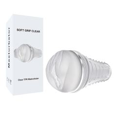 8.67" Clear TPR Male Masturbator – Soft Inner Sleeve, Non-Powered Design