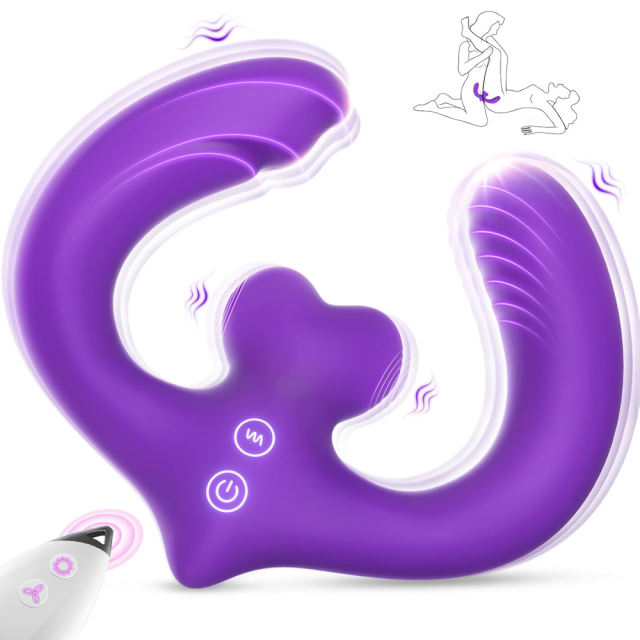 6.70" Purple Rechargeable  Waterproof Silicone Vibrator with Remote Control – 7-Mode