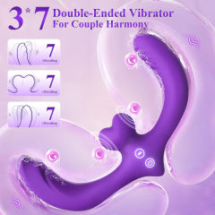 6.70" Purple Rechargeable  Waterproof Silicone Vibrator with Remote Control – 7-Mode