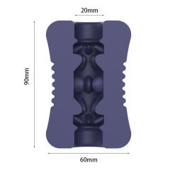 3.43" Blue TPE Manual Masturbator – Soft Sleeve, Waterproof