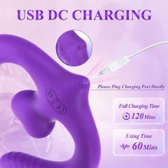 6.70" Purple Rechargeable  Waterproof Silicone Vibrator with Remote Control – 7-Mode
