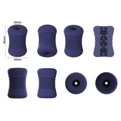 3.43" Blue TPE Manual Masturbator – Soft Sleeve, Waterproof
