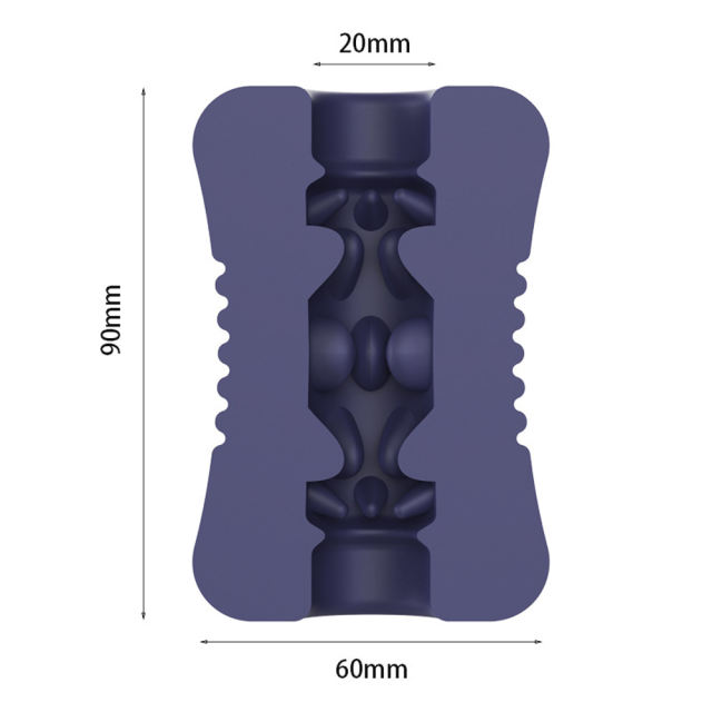3.43" Blue TPE Manual Masturbator – Soft Sleeve, Waterproof
