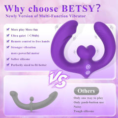 6.70" Purple Rechargeable  Waterproof Silicone Vibrator with Remote Control – 7-Mode