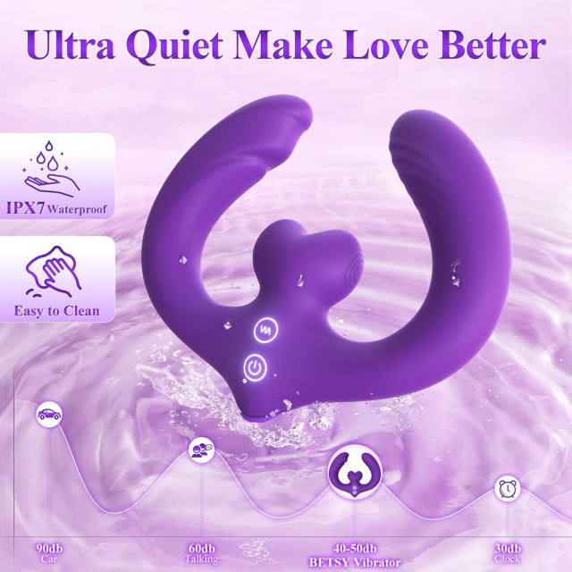 6.70" Purple Rechargeable  Waterproof Silicone Vibrator with Remote Control – 7-Mode