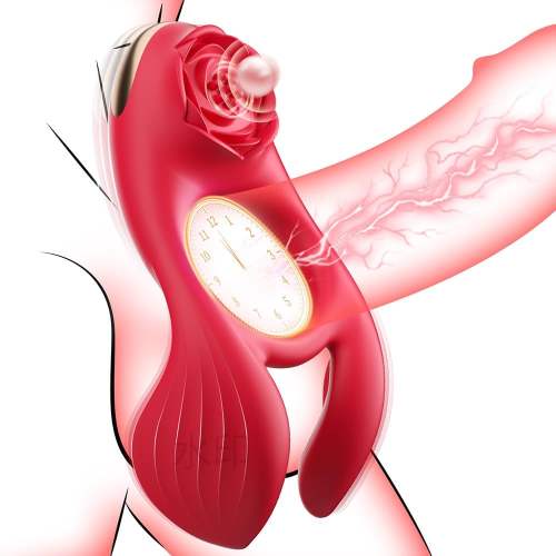 7-Mode Red Rechargeable Waterproof Silicone Vibrator