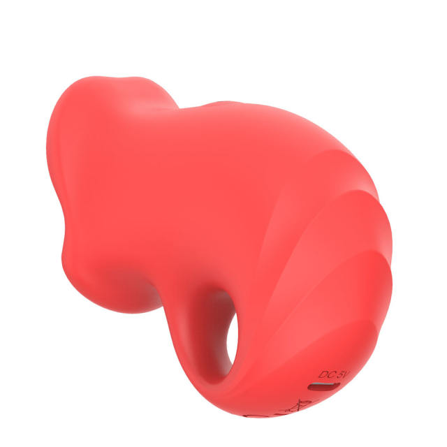 10 Modes Red Rechargeable Waterproof Silicone Vibrator with Tongue-Licking Function