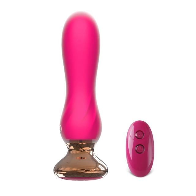 5.20" Magenta Silicone Vibrator with Remote Control – 10 Modes, Waterproof