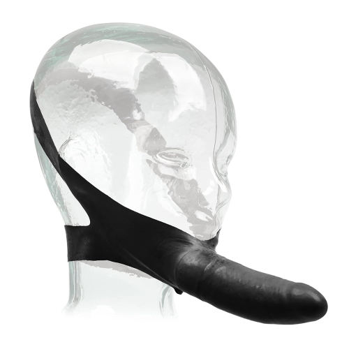 5.91" Black Strap-On Face Dildo – Waterproof, Non-Powered