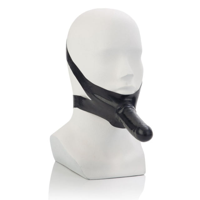 5.91" Black Strap-On Face Dildo – Waterproof, Non-Powered