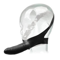 5.91" Black Strap-On Face Dildo – Waterproof, Non-Powered