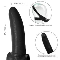 5.91" Black Strap-On Face Dildo – Waterproof, Non-Powered
