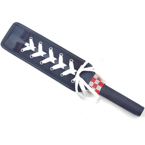14.6" Black PU Corset Spanking Paddle with Lace