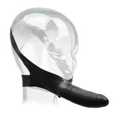 5.91" Black Strap-On Face Dildo – Waterproof, Non-Powered