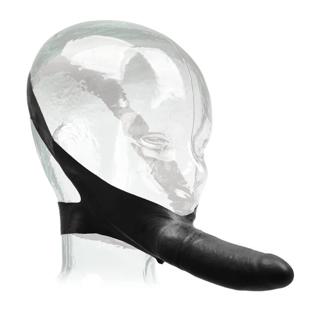 5.91" Black Strap-On Face Dildo – Waterproof, Non-Powered
