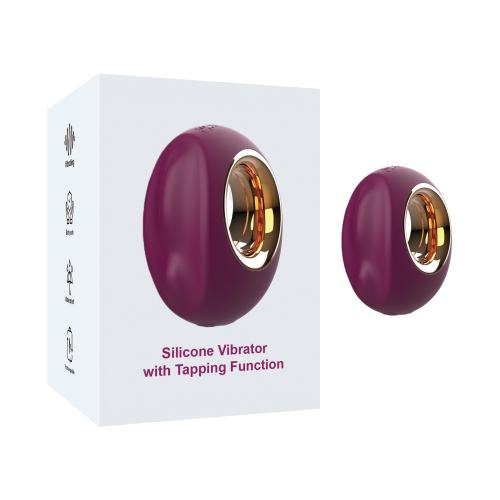 10 Modes Red Rechargeable Waterproof Silicone Vibrator with Tapping Function