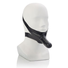 5.91" Black Strap-On Face Dildo – Waterproof, Non-Powered