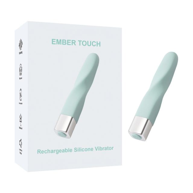 Customizable  16 Modes Cyan Spiral Waterproof Rechargeable Silicone Bullet Vibrator
