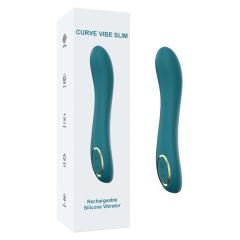 8.35'' Teal Green Curved Silicone Vibrator – 10 Vibration Modes, Plug-In Rechargeable, Waterproof