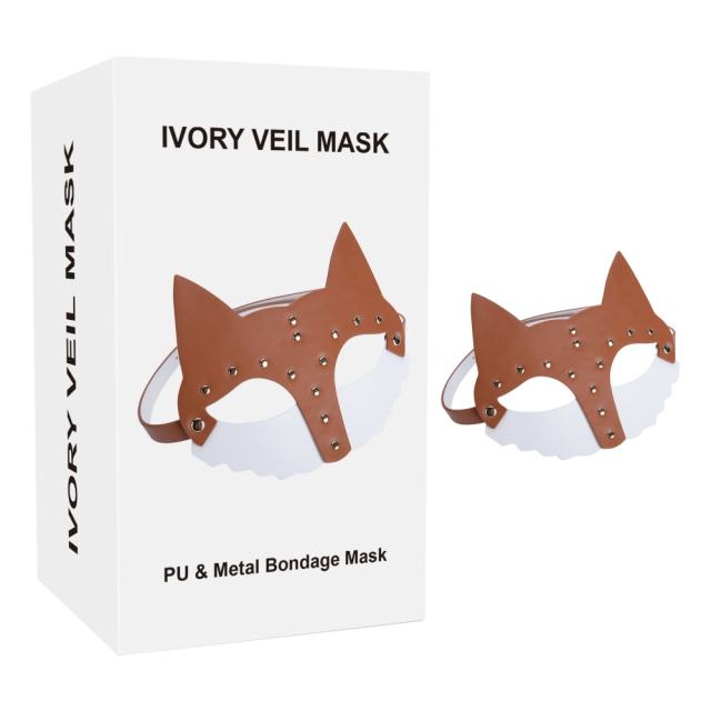 Customizable  Brown + White PU Fox Cosplay Mask