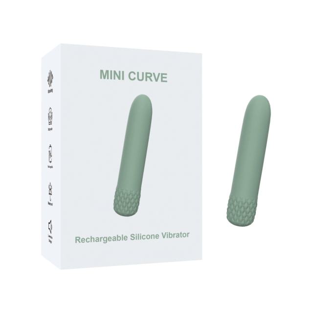Customizable  4.85'' Sage Green Full-Silicone Flexible Bullet Vibrator – 10 Vibration Modes, Seamless Design, USB Rechargeable, Waterproof