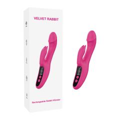 8.67" Magenta Rechargeable Silicone Rabbit Vibrator with Dual Stimulation – 9-Speed, Waterproof