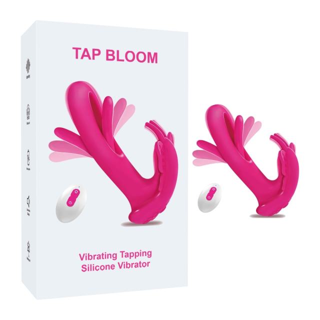 Customizable 9-Speed Magenta Silicone Remote Control Rechargeable Vibrator with Flapping Function