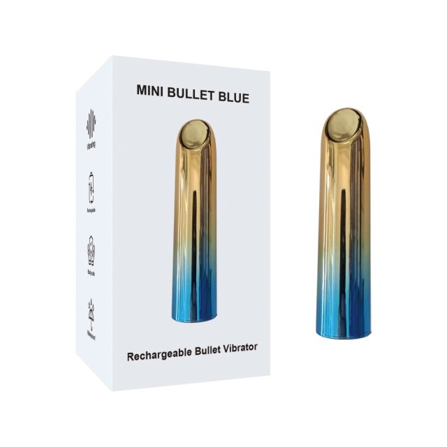 Customizable 10-Modes Electroplated Gold-to-Blue Rechargeable Bullet Vibrator