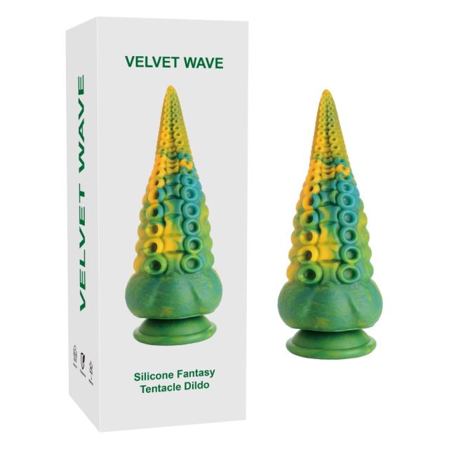 8.12'' Green + Yellow Medical‑Grade Silicone Fantasy Tentacle Dildo