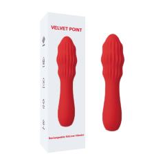Customizable 5.59'' Red Ripple Rechargeable Waterproof Silicone Vibrator – 10-Speed Vibration and Textured Design