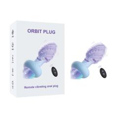 10-Mode Blue & Purple Rotating & Vibrating Anal Plug – Light-Up Petal Tip, Waterproof Rechargeable Silicone, Remote Controlled