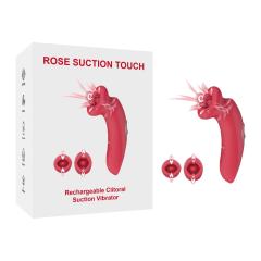 Customizable  10-Mode Red Rechargeable Silicone Vibrator with Sucting Function
