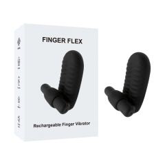 3.82'' Black Rechargeable Waterproof Silicone Finger Sleeve Vibrator – 10-Speed and Textured Design