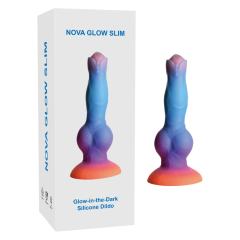 Customizable  8.47'' Multicolor Glow-in-the-Dark Textured Design Alien Fantasy Silicone Dildo with Suction Base